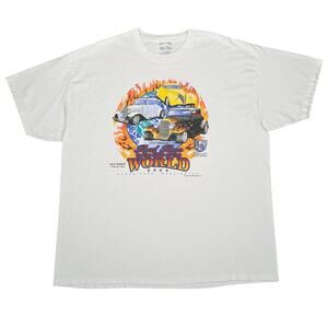 Vintage Rod Run End of the World 2004 T Shirt Ocean Park WA Cars Mens 2XL